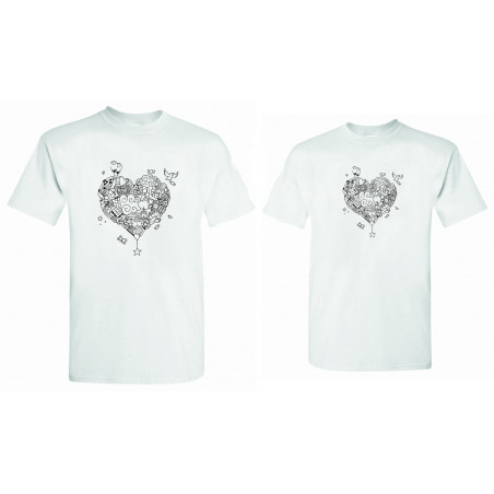 Set Tricou Heart Sketch